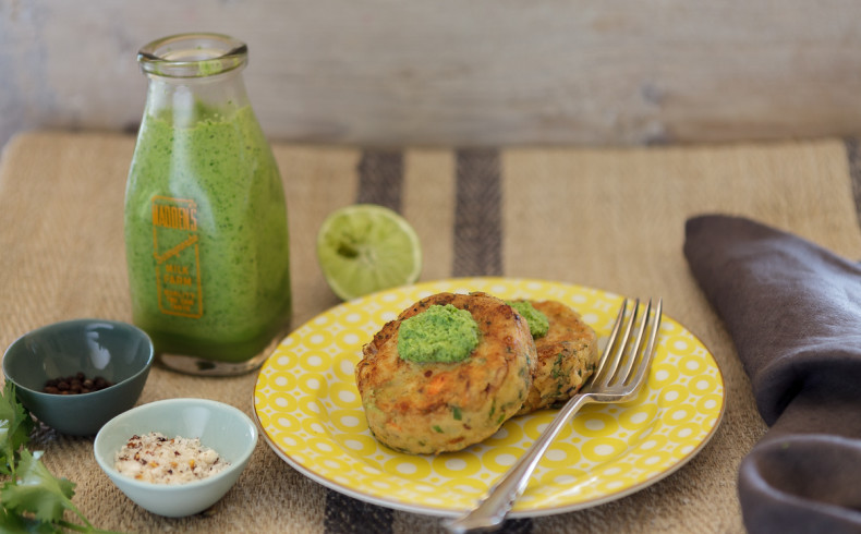 Fish Cakes with Green Goddess Sauce