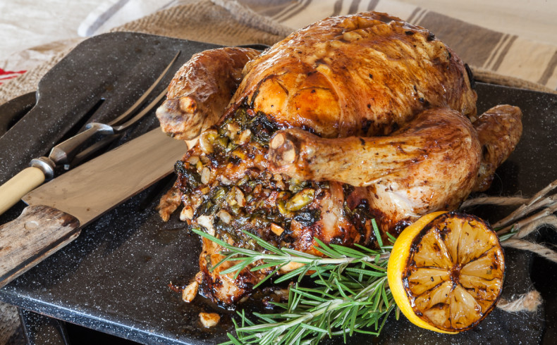 Roast Chicken With FresH Fig and Nut Stuffing