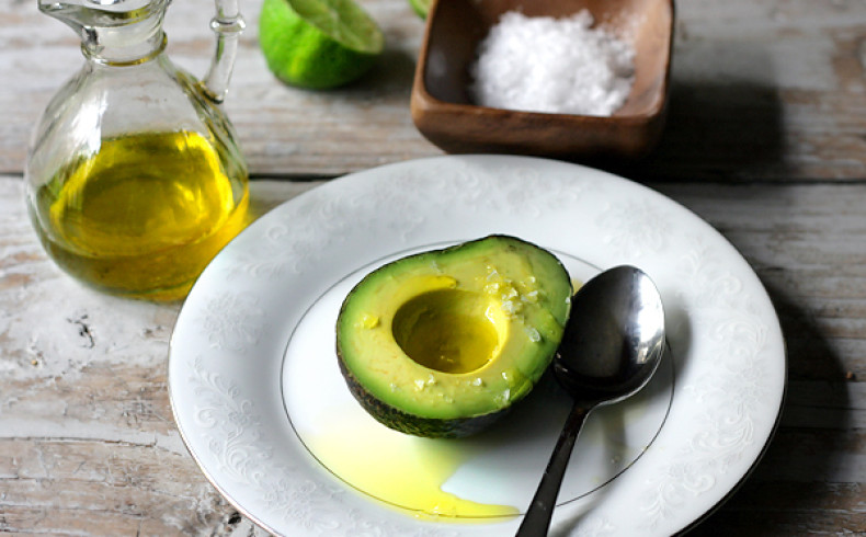 Avocado with Olive Oil Lemon and S&P